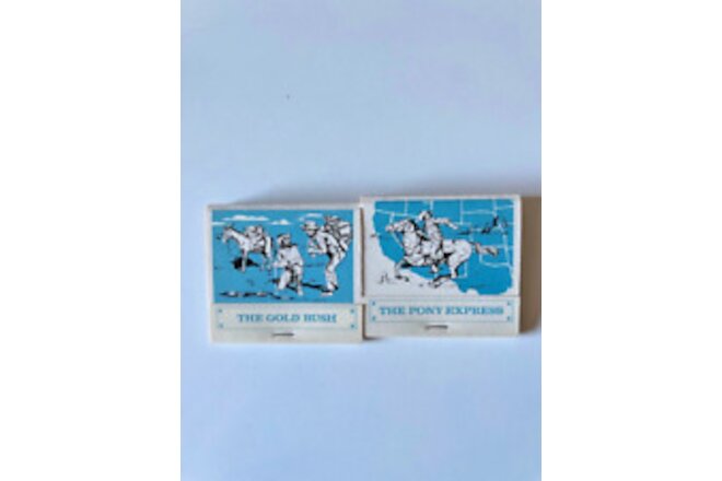 Vintage Set of 2 Western Matchbooks - Gold Rush and Pony Express Never Used