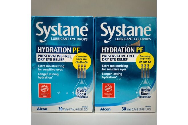 Systane Lubricant Eye Drops Hydration PF Dry Relief 30Ct x 2 PACK Exp 10/23+