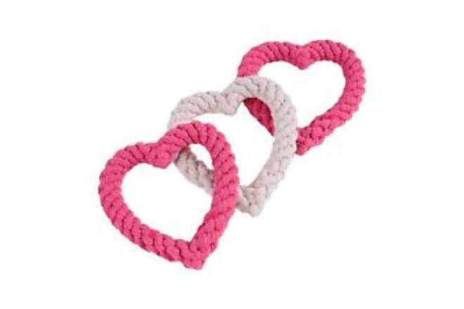 Dog Chew Toy Eco-friendly Long Lifespan Pet Dog Chew Toy Heart Shaped Rope Toy