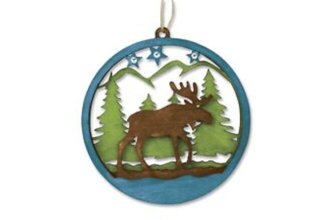 Moose Wooden Laser Cut 3D Christmas Tree Holiday Ornament Decoration