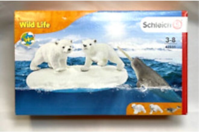 SCHLEICH Polar Bear Playground with Narwal Item# 42531 Wild Life Series Germany