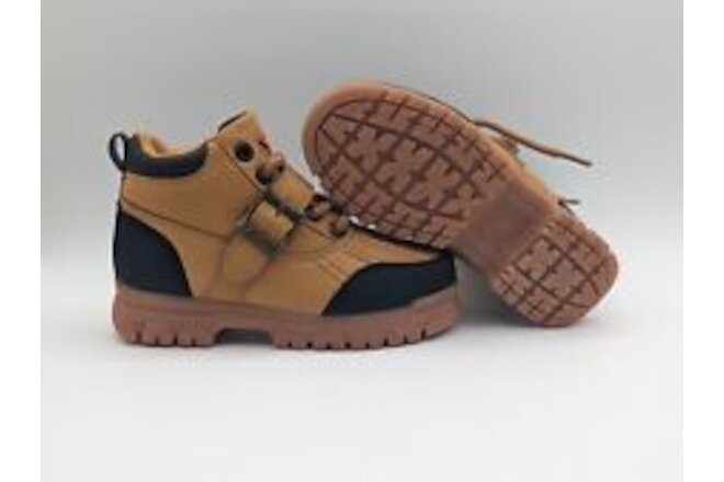 Vikings Trailblazers Boots Kids Size 12.5 Brown Lace Up Shoes w Side Buckle