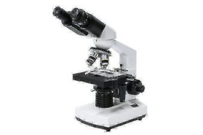 For Lab Microscope 40-2000X 2 Eyepieces Double Layer Stage Abbe Condenser