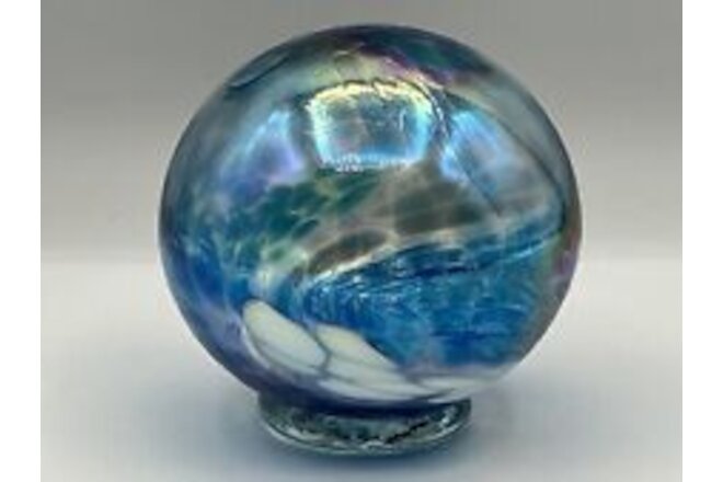 Vintage Signed  MSH 83  Paperweight Egg Mt St Helens Ash 4" Glass Opalescent New