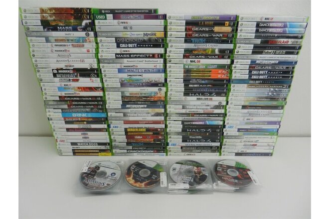 Lot of 182 Microsoft Xbox 360 Games - Skate 3, Left 4 Dead 2, Burnout: Paradise