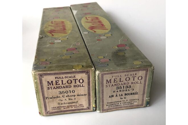 Vintage Meloto Player Piano Lot of 2 Standard Rolls Full scale