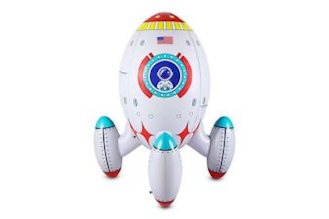 Rocketship Sprinkler for Kids Outdoor Play, Giant Inflatable Water Rocket Shi...