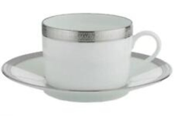 HAVILAND & PARLON Malmaison Platinum Tea Cup & Saucer, new, nwt