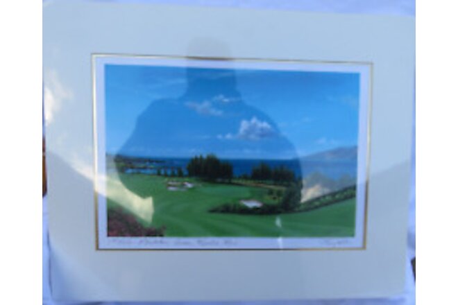 Signed Maui Golf Prints Larry Dotson Kapalua Plantation Course 1st Hole