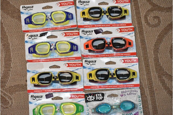 Aqua Youth Goggles 7+ and 7 Goggles + 1 Rhinestones & Glitter  Eye Pop