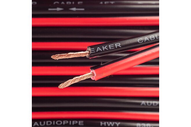 25 Ft 14 Gauge Speaker Wire Car Home Audio 25' Black & Red Zip Power Ground Wire