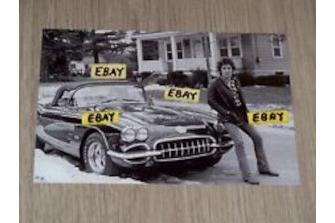 4X6 Vintage Photo Bruce Springsteen Home In New Jersey With His 1960 Corvette