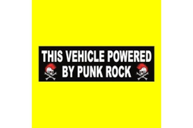 "THIS VEHICLE POWERED BY PUNK ROCK" window decal BUMPER STICKER vintage funny