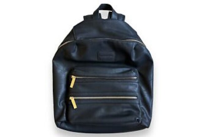 NEW The Honest Company City Back Pack Diaper Bag Black Vegan Leather Gold Zipper