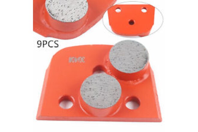 9pcs Trapezoid Grinding Disc Pad Concrete Leveling for 30/40# Grinder Grit