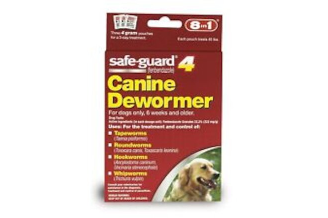 Excel 8in1 Safe-Guard Canine Dewormer for Large Dogs, 3 Day Treatment, Red, 4...