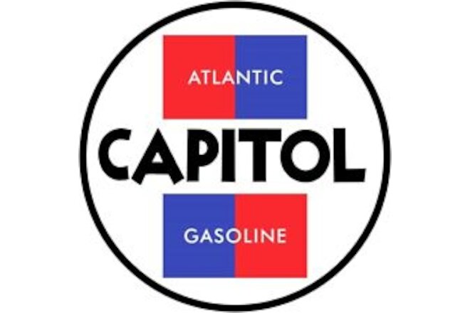 Atlantic Capitol Gasoline NEW Sign: 14" Dia. Steel Round Style