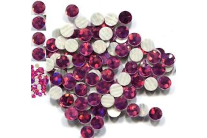 HOLOGRAM SPANGLES Hot Fix ROSE  Iron on  3mm  2 gross  288 pieces