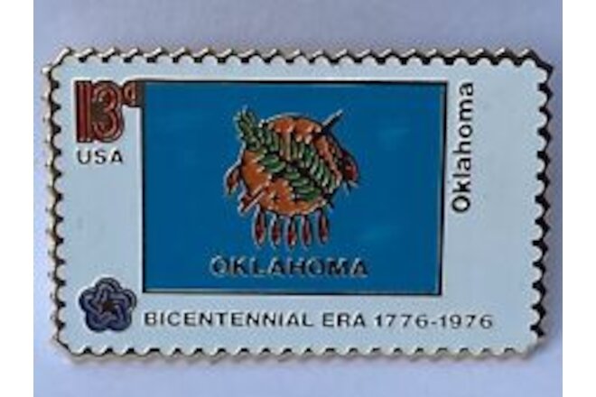 State Flags: Oklahoma 1976 13c #1678 STAMP pin pinback NEW
