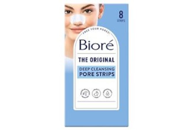Biore Original, Deep Cleansing Pore Strips, Blackhead Removal Strips, 8 Count