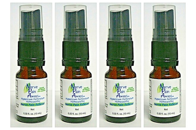 4 NERVE PAIN AWAY RELIEVER HYPERICUM PERFORATUM TOPICAL HOMEOPATHIC .32 Oz ASOTV