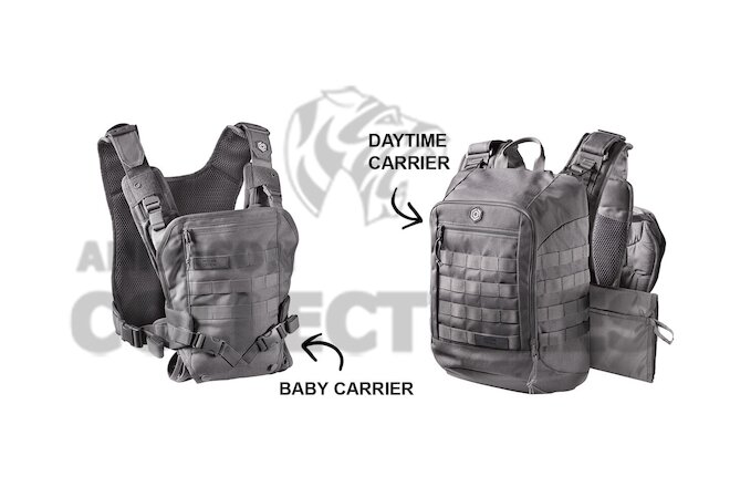 Mission Critical Tactical FRONT BABY CARRIER & DAYPACK CARRIER Bundle GRAY Grey