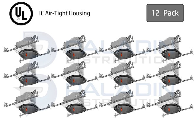 6" Inch New Construction Recessed Can Light Housing - IC Air Tight LED (12 Pack)