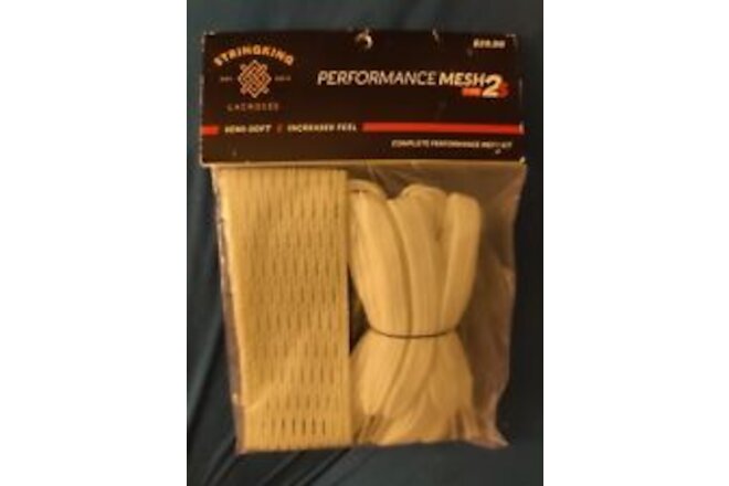 1 Stringking Type 2S Semi-soft Performance Mesh Kit White For Lacrosse Stick