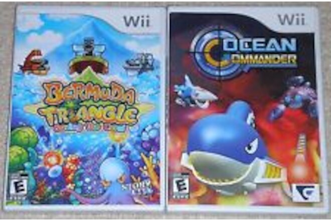 Nintendo Wii Lot - Ocean Commander (New) Bermuda Triangle Saving the Coral (New)
