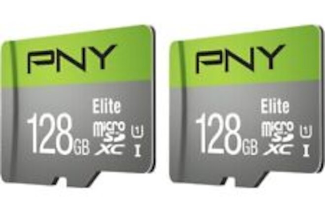 LOT OF 2 PNY Elite 128GB, 256GB MicroSDXC Flash Card ADAPTER- M