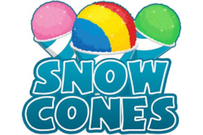 Snow Cones 12" Concession Decal Sign Cart Trailer Stand Sticker Equipment