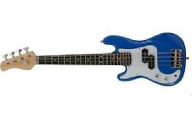 Electric Bass Guitar Left Handed 36 Inch Solid Body Phoenix Maple Rosewood Blue
