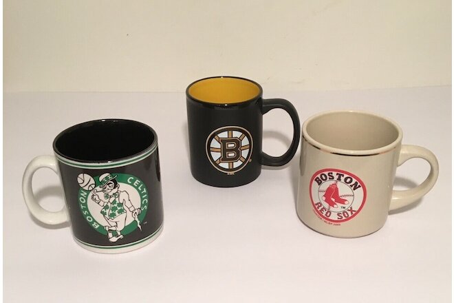 Three Mugs - Boston Celtics / Boston Red Sox / Boston Bruins