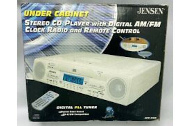 Open Box Jensen Under Cabinet AM/FM Stereo Radio & CD Player w/ Digital Clock