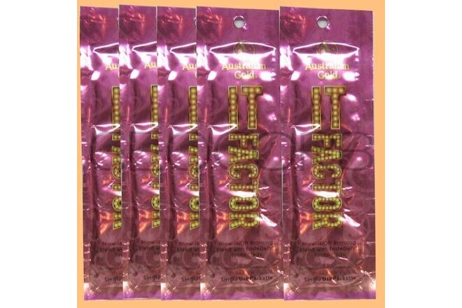 5 AUSTRALIAN GOLD IT FACTOR DHA BRONZER PACKET TANNING BED LOTION SAMPLE
