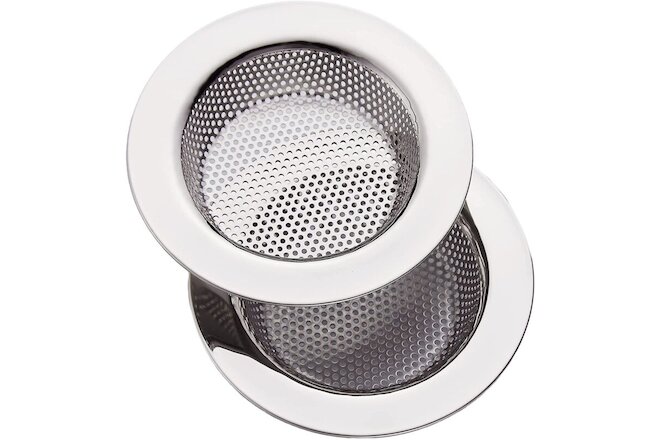 2Pack 4.5" Kitchen Sink Strainer Stopper Stainless Steel Drain Basket Waste Plug