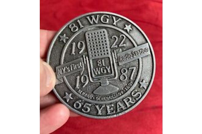 1987 81 WGY Albany Schenectady Troy NY First Radio Station 65 Years Medallion