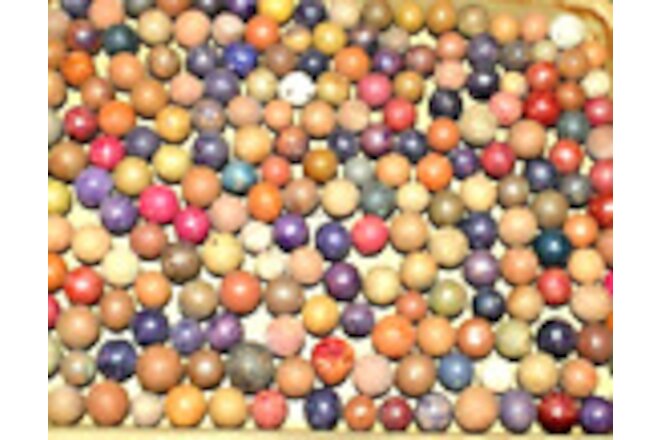 1800s Civil War era Colored Dye's Clay Marbles Lot of 12 Size .500" = 1/2" + .