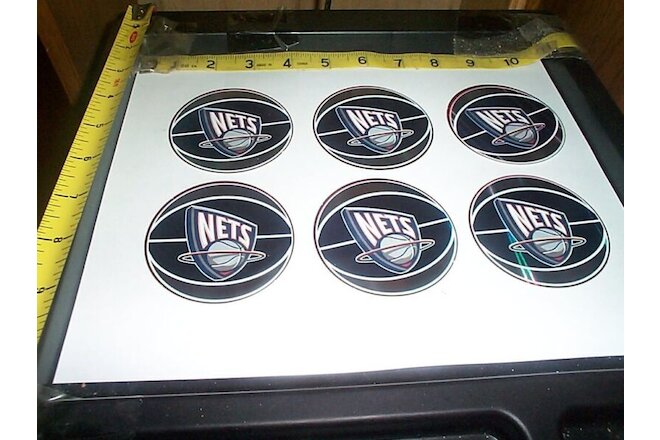 6 NBA Prismatic stickers New Jersey Nets