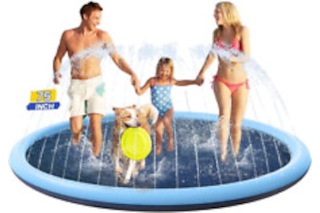 Dog Splash Pad, Non Slip Splash Pad Sprinkler for Kids, Kiddie Baby Shallow Pool