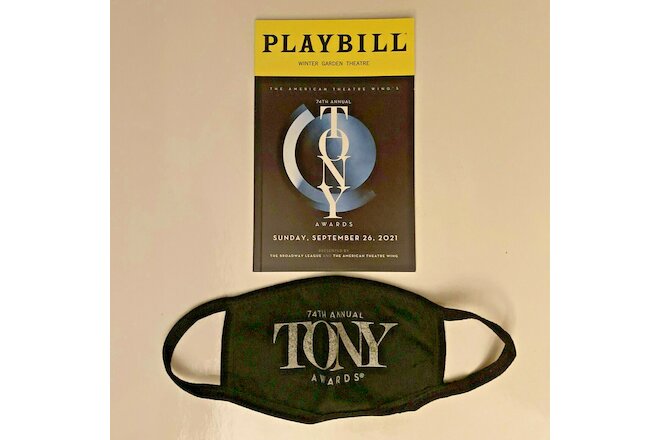 2021 Welcome Back Bdway 74th annual Tony Awards Playbill & NEW mask. Limited!