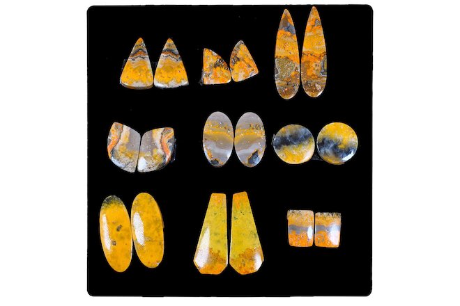 18 Pcs/9 Pairs Natural Bumble Bee Jasper 15.5mm-42mm Magnificent Gemstones Lot
