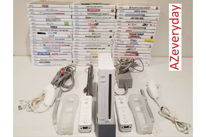 Nintendo Wii Console_2 Controllers Remote GAMES_Tested Gamecube - Bundle/Lot OEM
