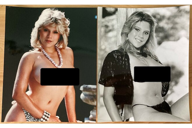 Samantha Fox Lot of 2 Photos 8" x 10" Sexy Lady Colour and B&W ~ Very Good!