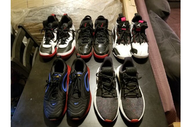 30 Pairs New/Used Shoes-($1000 via Venmo)-12 Jordan-6 Nike-3 Adidas-3 Reebok &..