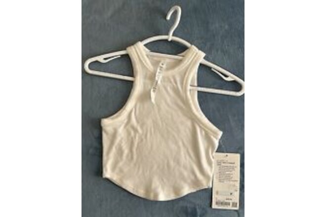 Lululemon Hold Tight Cropped Tank Top Soft Ribbed White 2