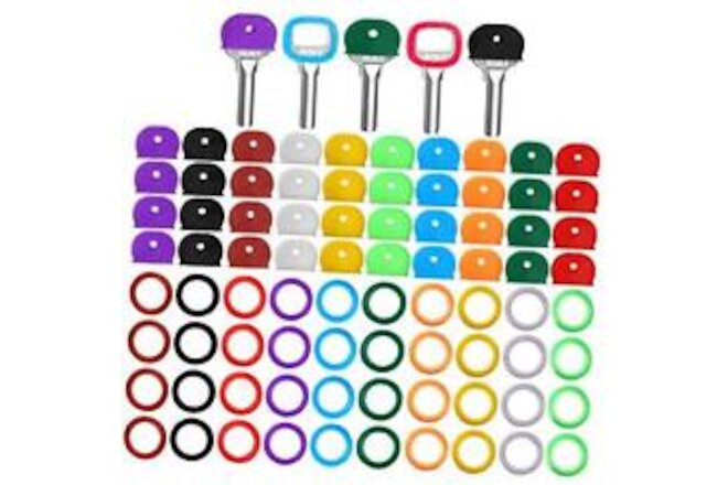 80 Pieces Key Color Covers Key Caps Tags Covers Set Plastic Key Identifier