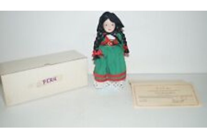 DOLLS OF THE WORLD CONSUELA Representing PERU 9" Doll by DANBURY MINT NEW IN BOX