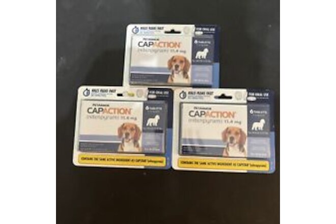 x3 PetArmor Capaction Oral Flea Treatment for Dogs (2-25 lbs) 6 tablets 8/2024