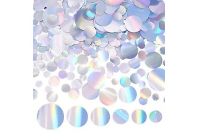 180G Loose Sequins, 6 Style Flat Round Large Sequins Iridescent Pvc Plastic Pa